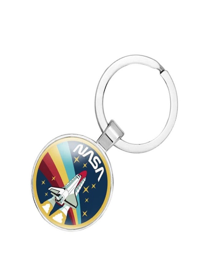 vmcoatdu NASA Astronaut Space Shuttle Logo Restore Ancient Key Chain Keyring Gift Men Women Keychain Alloy and Inlaid Glass (Color A) - Image 3